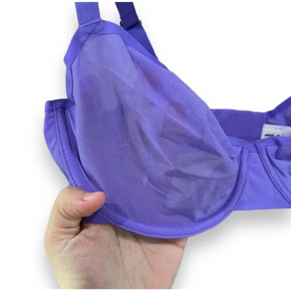 Aerie American Eagle Balconette Bra 34B Bright Purple Underwire Mesh Unlined - Picture 3 of 5